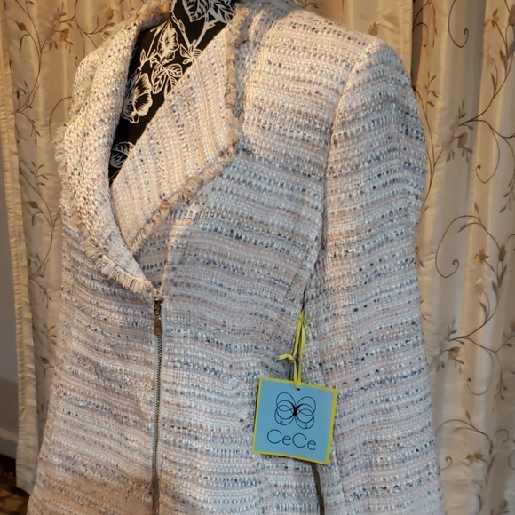 CeCe Tweed Women's Moto Jacket. - Picture 3 of 4